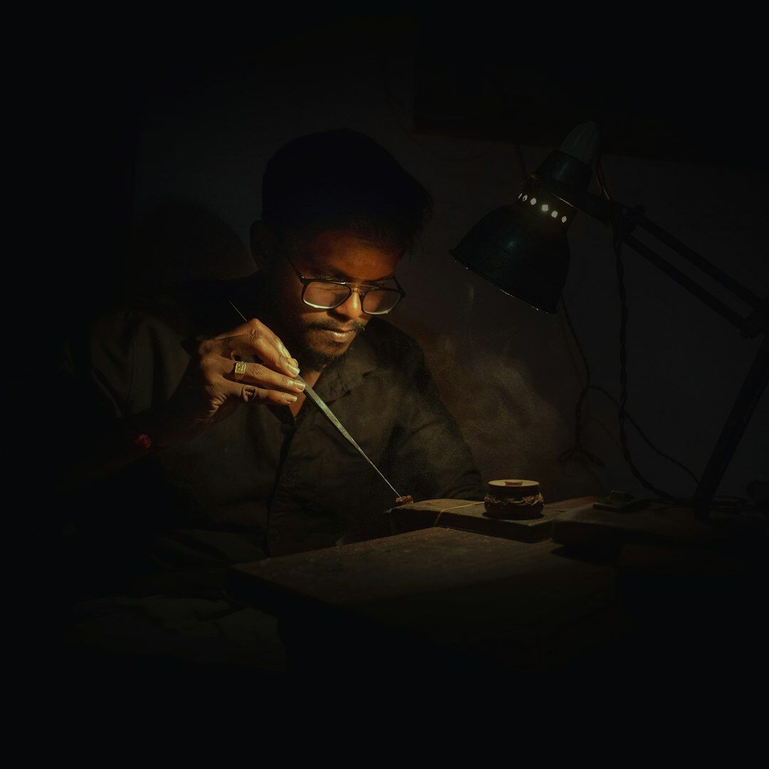 Portrait of a Finnish male lighting designer